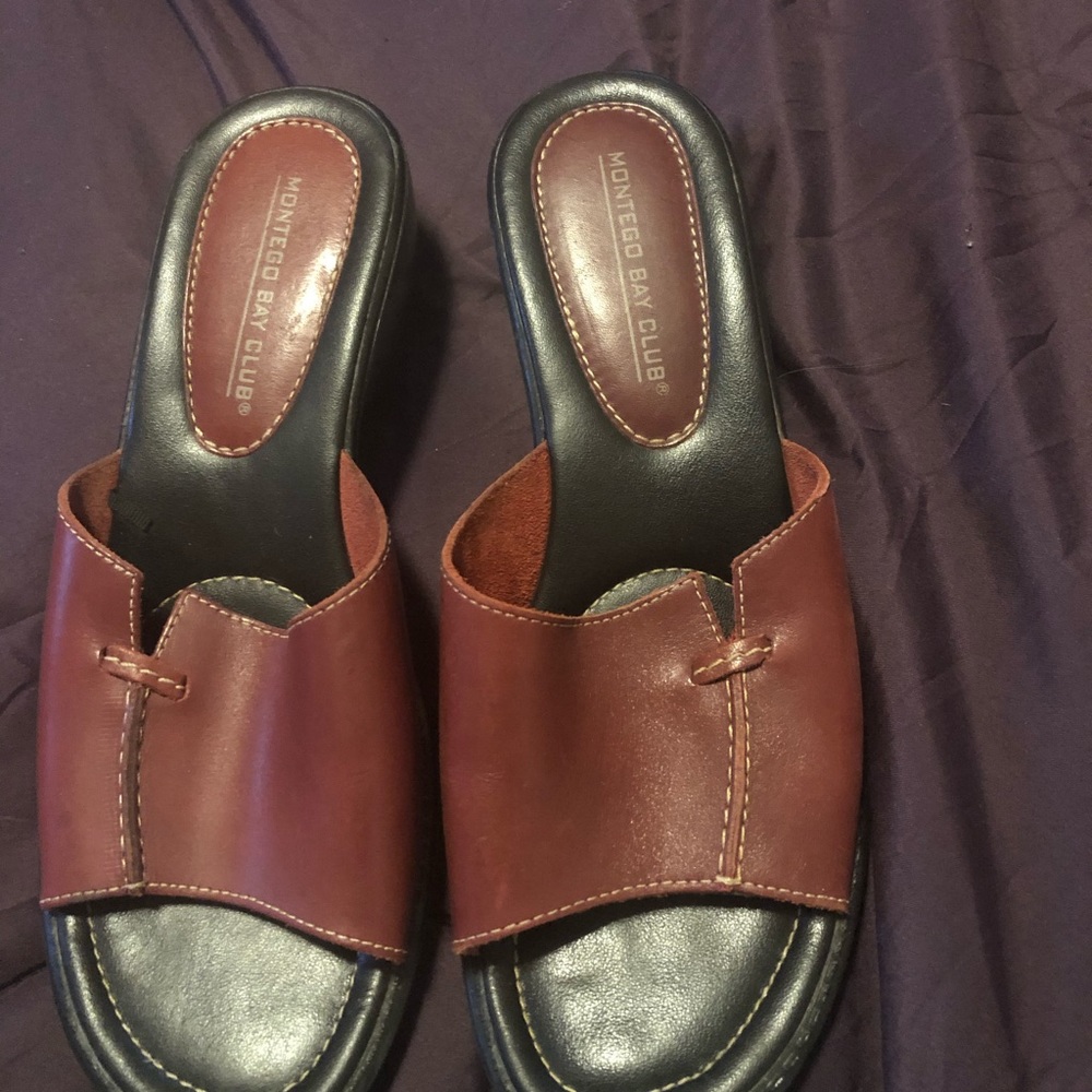 Leather Montego Bay slides